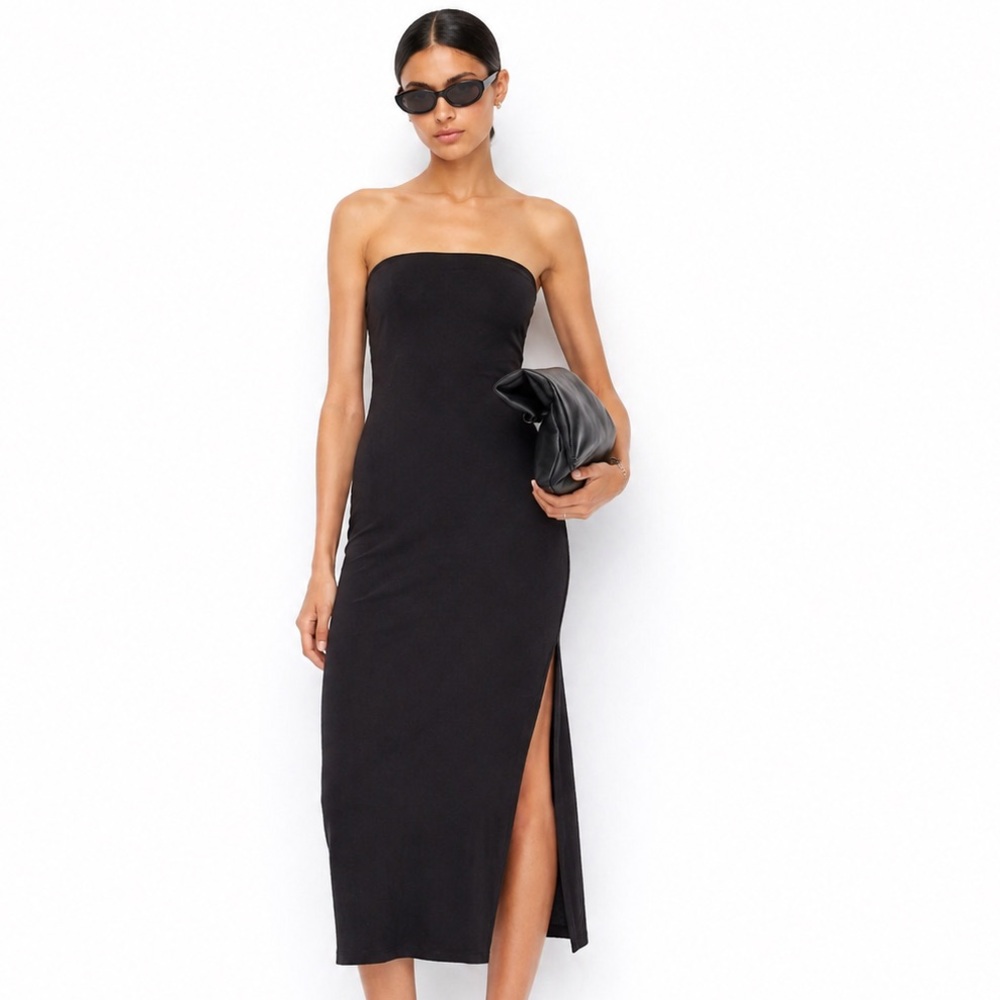 NWOT Vitamin A Strapless Midi Dress w/ Built-in Bra | Small | Perfect Condition